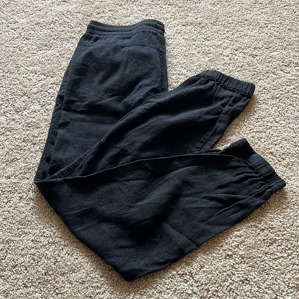 Black Linen Blend Roxy Estilo Jogger Pants Size Small